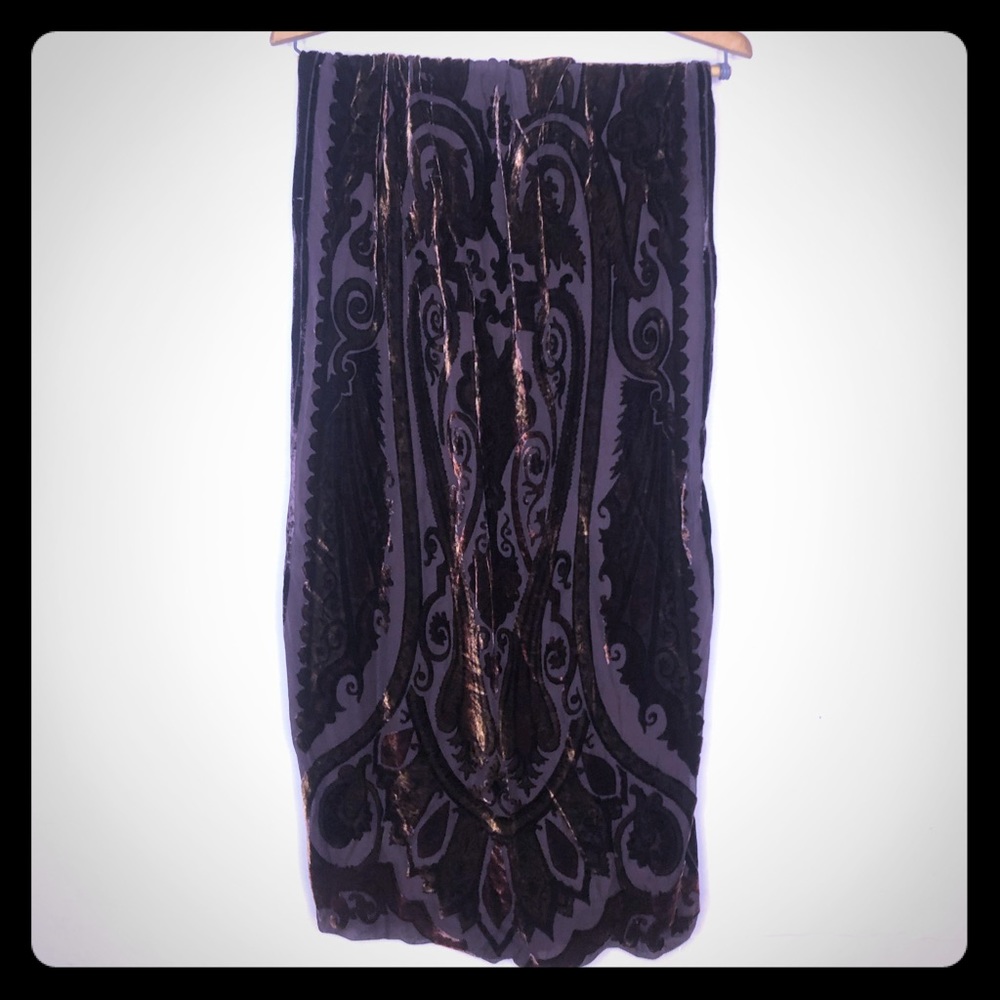 Oscar de la Renta brown silk blend scarf